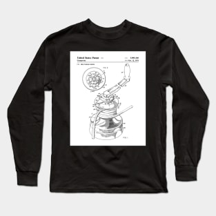 Sailing Winch Patent - Sailor Lake House Decor Art - White Long Sleeve T-Shirt